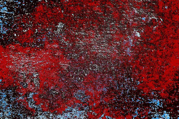 Kırık tarih arkaplanı olan kırmızı, mavi ve siyah grunge duvar