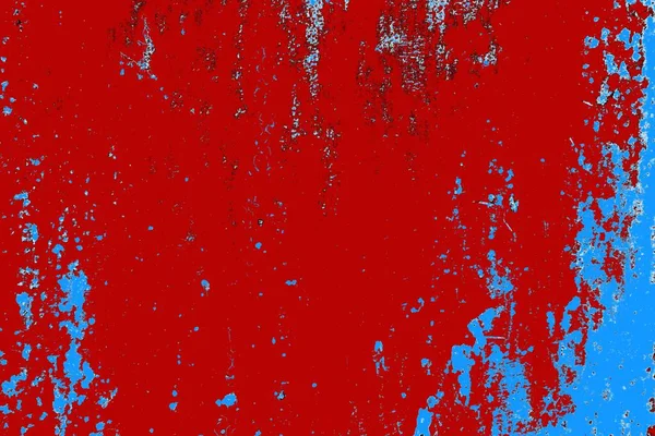 Rood Blauw Zwart Gekleurde Grunge Muur Met Gebarsten Gedateerde Textuur — Stockfoto