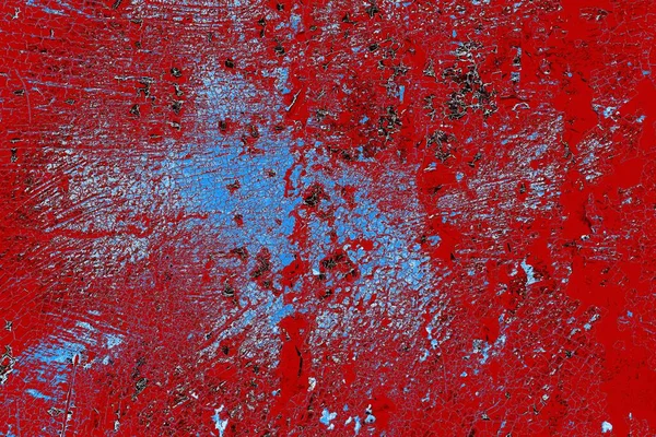Kırık tarih arkaplanı olan kırmızı, mavi ve siyah grunge duvar