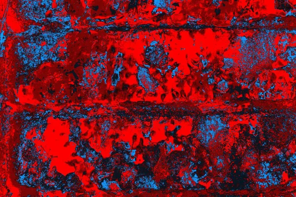 Parlak kırmızı ve mavi renkli grunge duvar dokusu arkaplanı