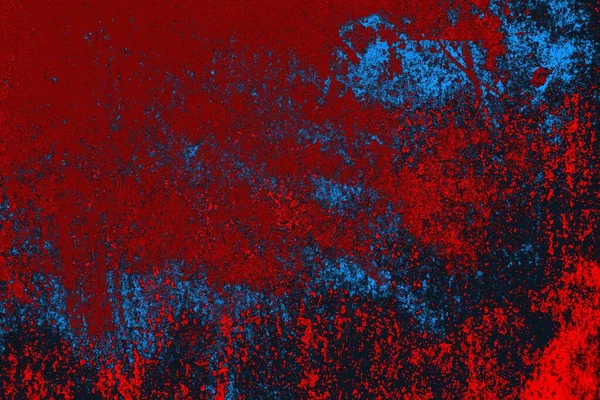 Parlak kırmızı ve mavi renkli grunge duvar dokusu arkaplanı