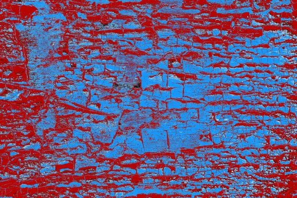 Kırık tarih arkaplanı olan kırmızı, mavi ve siyah grunge duvar