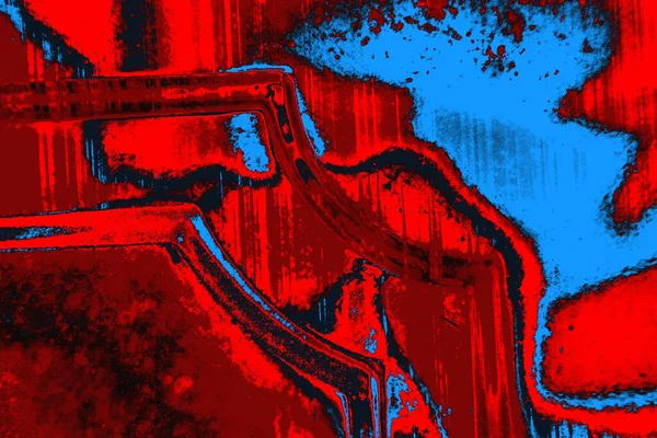 Neon kırmızı ve mavi renkli grunge duvar dokusu arkaplanı