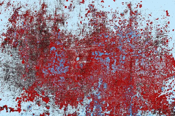 Kırık tarih arkaplanı olan kırmızı, mavi ve siyah grunge duvar