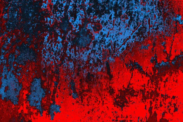 Neon Punainen Sininen Värillinen Grunge Seinä Rakenne Tausta — kuvapankkivalokuva