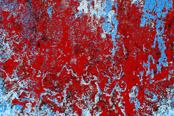 Red Blue Black Colored Grunge Wall Cracked Dated Texture Background — Stock Photo, Image