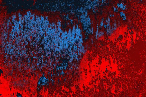 Neon kırmızı ve mavi renkli grunge duvar dokusu arkaplanı