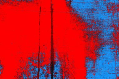 Neon kırmızı ve mavi renkli grunge duvar dokusu arkaplanı