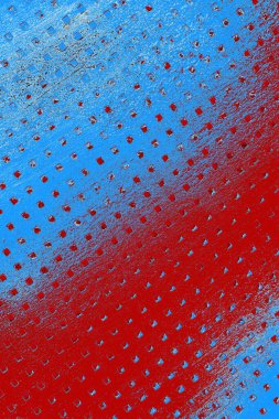 Kırık tarih arkaplanı olan kırmızı, mavi ve siyah grunge duvar