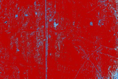 Kırık tarih arkaplanı olan kırmızı, mavi ve siyah grunge duvar