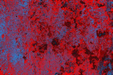 Parlak kırmızı ve mavi renkli grunge duvar dokusu arkaplanı