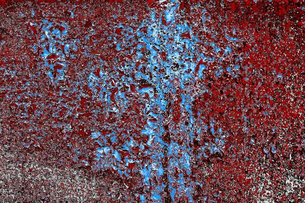 Червона Синя Чорна Кольорова Гранжева Стіна Тріщинами Датованої Текстури Фону — стокове фото