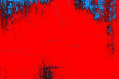 Neon kırmızı ve mavi renkli grunge duvar dokusu arkaplanı