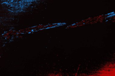 Kırık tarih arkaplanı olan kırmızı, mavi ve siyah grunge duvar