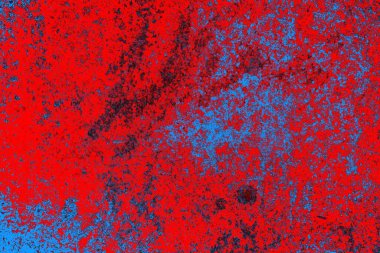 Neon kırmızı ve mavi renkli grunge duvar dokusu arkaplanı