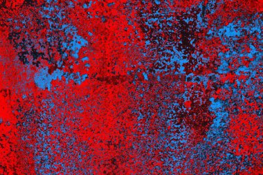 Parlak kırmızı ve mavi renkli grunge duvar dokusu arkaplanı
