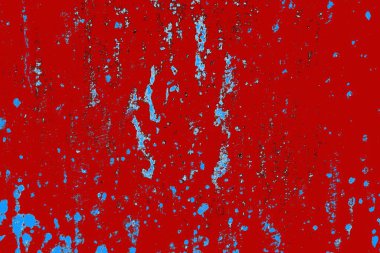 Kırık tarih arkaplanı olan kırmızı, mavi ve siyah grunge duvar