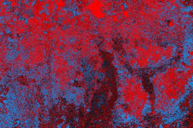 Neon kırmızı ve mavi renkli grunge duvar dokusu arkaplanı