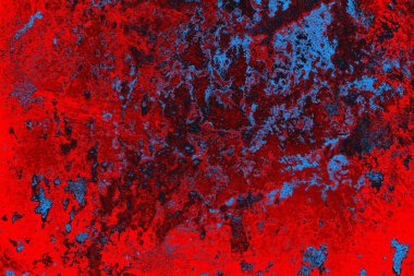 Neon kırmızı ve mavi renkli grunge duvar dokusu arkaplanı