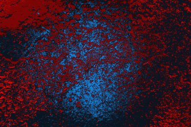 Kırmızı ve mavi renkli grungy duvar, desenli arka plan