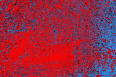 Parlak kırmızı ve mavi renkli grunge duvar dokusu arkaplanı