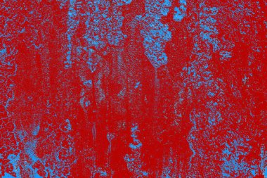 Kırık tarih arkaplanı olan kırmızı, mavi ve siyah grunge duvar
