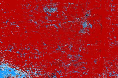 Kırık tarih arkaplanı olan kırmızı, mavi ve siyah grunge duvar