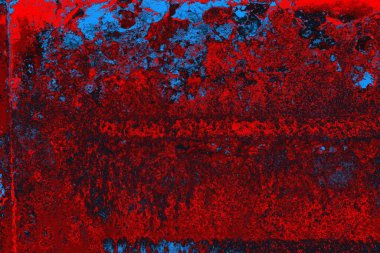 Parlak kırmızı ve mavi renkli grunge duvar dokusu arkaplanı