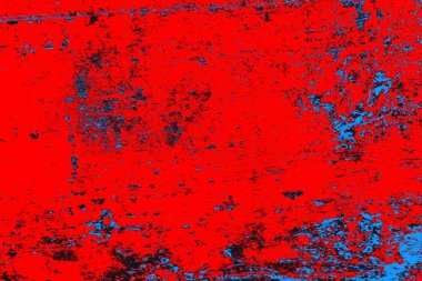 Neon kırmızı ve mavi renkli grunge duvar dokusu arkaplanı