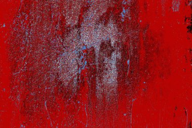 Kırık tarih arkaplanı olan kırmızı, mavi ve siyah grunge duvar