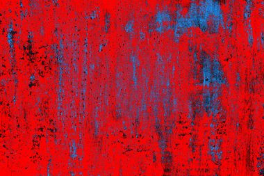 Parlak kırmızı ve mavi renkli grunge duvar dokusu arkaplanı