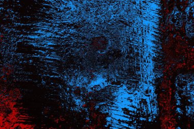 Kırık tarih arkaplanı olan kırmızı, mavi ve siyah grunge duvar