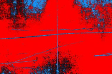 Neon kırmızı ve mavi renkli grunge duvar dokusu arkaplanı