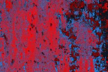 Parlak kırmızı ve mavi renkli grunge duvar dokusu arkaplanı