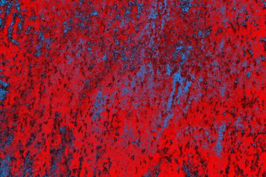 Neon kırmızı ve mavi renkli grunge duvar dokusu arkaplanı