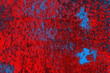 Neon kırmızı ve mavi renkli grunge duvar dokusu arkaplanı