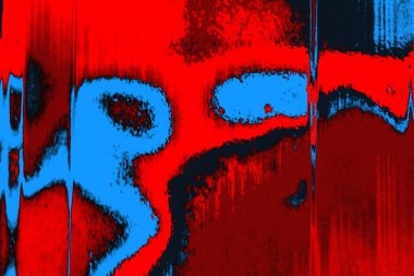 Neon kırmızı ve mavi renkli grunge duvar dokusu arkaplanı