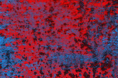 Neon kırmızı ve mavi renkli grunge duvar dokusu arkaplanı