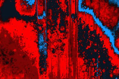 Neon kırmızı ve mavi renkli grunge duvar dokusu arkaplanı