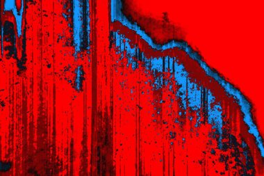 Neon kırmızı ve mavi renkli grunge duvar dokusu arkaplanı