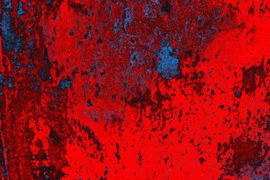 Neon kırmızı ve mavi renkli grunge duvar dokusu arkaplanı