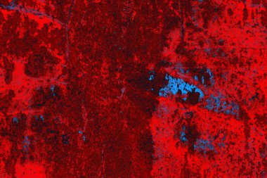 Neon kırmızı ve mavi renkli grunge duvar dokusu arkaplanı