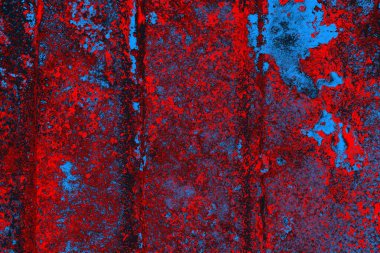 Parlak kırmızı ve mavi renkli grunge duvar dokusu arkaplanı