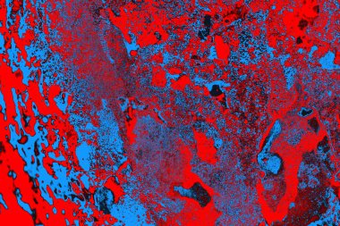 Neon kırmızı ve mavi renkli grunge duvar dokusu arkaplanı