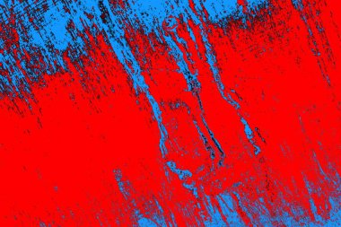 Neon kırmızı ve mavi renkli grunge duvar dokusu arkaplanı