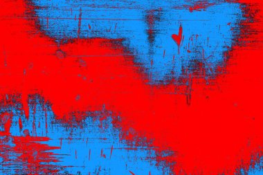 Neon kırmızı ve mavi renkli grunge duvar dokusu arkaplanı