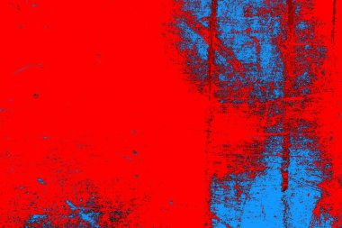 Neon kırmızı ve mavi renkli grunge duvar dokusu arkaplanı