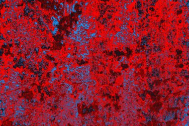 Parlak kırmızı ve mavi renkli grunge duvar dokusu arkaplanı