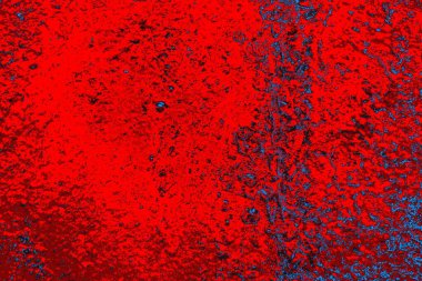 Kırmızı ve mavi renkli grungy duvar, desenli arka plan