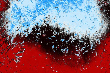 kırmızı mavi ve siyah duvar dokusu ve soyulmuş eski boya. 